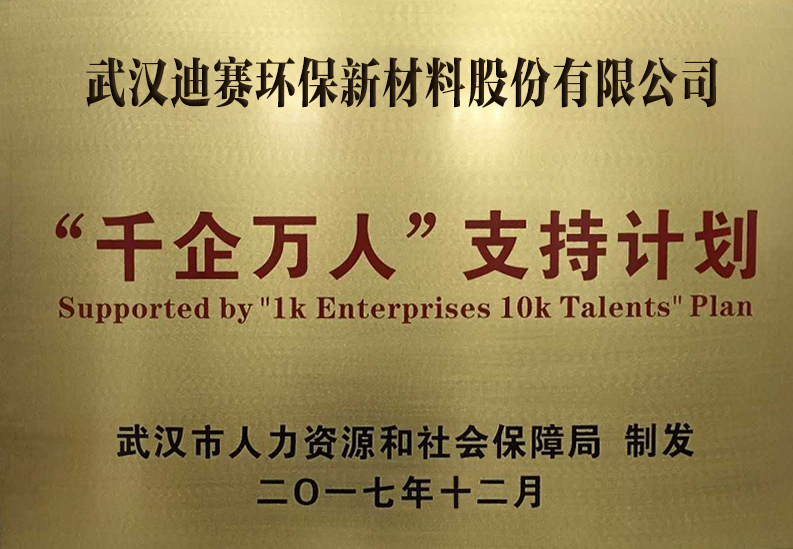 喜訊！迪賽環(huán)保入選第二批武漢市“千企萬人”支持計劃